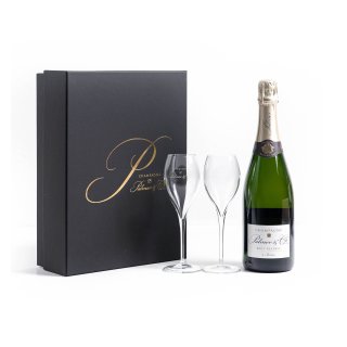 SET CHAMPAGNE PALMER BRUT IN LUXURY BOX WITH 2 GLASSES