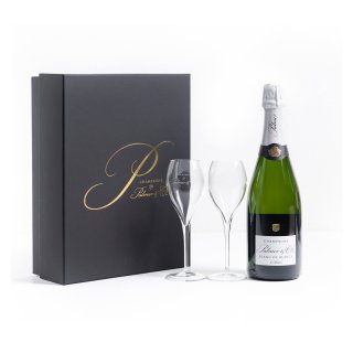 SET CHAMPAGNE PALMER BLANC DE BLANCS IN LUXURY BOX WITH 2 GLASSES
